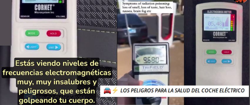 Cuidado con los vídeos que dicen “medir” radiación electromagnética peligrosa para la salud en coches eléctricos